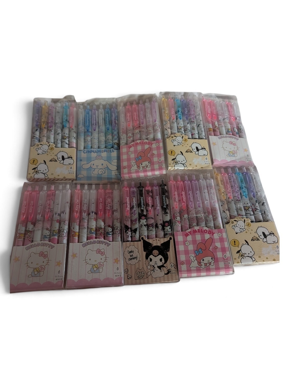 Sanrio Character Gel Pen Set - Assorted Pastel Colors
